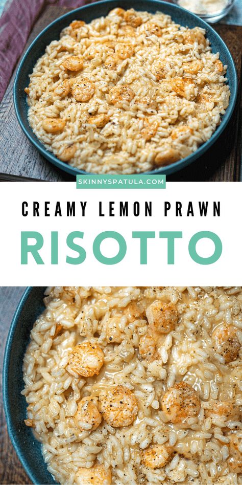 Lemony Risotto, Lemon Recipes Dinner, Lemon Risotto Recipes, Prawn Risotto, Best Risotto, Shrimp Risotto, Roasted Red Pepper Pasta, Prawn Recipes, Side Dish Recipes Easy