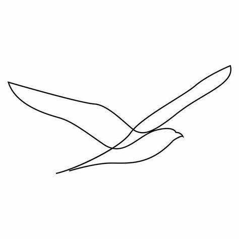 Bird Freedom, Bird Line Drawing, Seagull Tattoo, Continuous Line Tattoo, Mo Ganji, One Line Tattoo, Single Line Tattoo, Small Tattoos Simple, Single Line Drawing