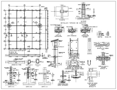 Foundation Details V1 – CAD Design | Free CAD Blocks,Drawings,Details Civil Drawing, Best Door Designs, Foundation Engineering, Steel Reinforcement, Types Of Foundation, Cad Library, Structural Drawing, Civil Engineering Design, Steel Structure Buildings