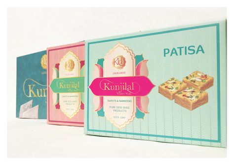 Modern Packaging Redesign for a Sweets and Namkeen Indian Brand - World Brand Design Society Indian Sweets Packaging, Indian Sandwich, Sweets Packaging, Sweet Box Design, Cake Box Cookies, Box Cookies, Wedding Web, Brand Packaging Design, 2 Brothers