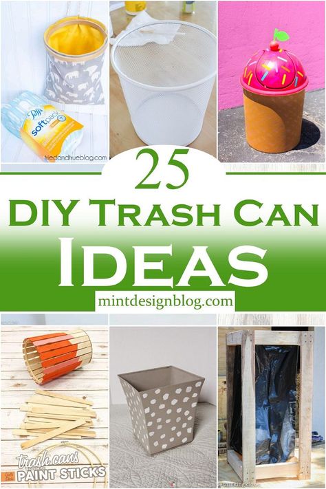 Diy Car Trash Can, Trash Can Ideas, Diy Trash Can, Wood Trash Can, Can Ideas, Diy Spice Rack, Diy Spices, Bathroom Trash Can, Trash Can For Car