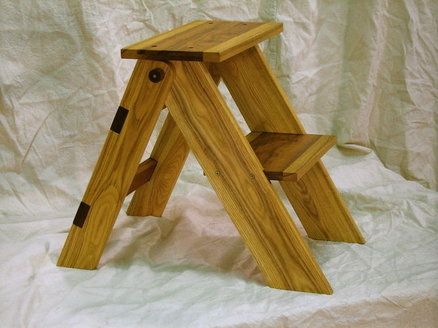 Folding Stepstool Step Stool Diy, Wood Step Stool, Wooden Step Stool, Wooden Sofa Set Designs, Shabby Chic Table And Chairs, Step Stools, Folding Step Stool, Wooden Steps, Step Ladders