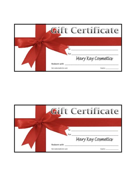 Mary Kay Gift Certificate Printable, Christmas Gift Certificate Template Free, Mary Kay Gift Certificate Template, Free Printable Gift Certificate Template, Mary Kay Gift Certificates, Mary Kay Facial, Spa Gift Certificate Template, Spa Gift Certificate, Christmas Stationary