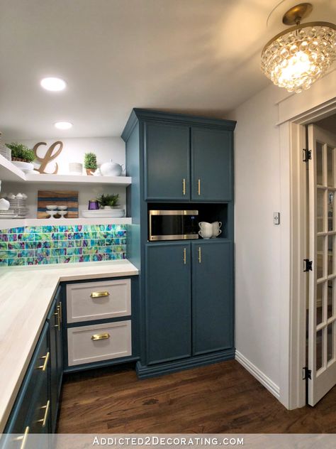 Butler's Pantry Design - Remodel Before & After - Addicted 2 Decorating® Diy Cozinha, Kitchen Lighting Design, Butler’s Pantry, Pantry Remodel, Build Floating Shelves, Wall Cabinets, Upright Freezer, Design Remodel, Fancy Houses