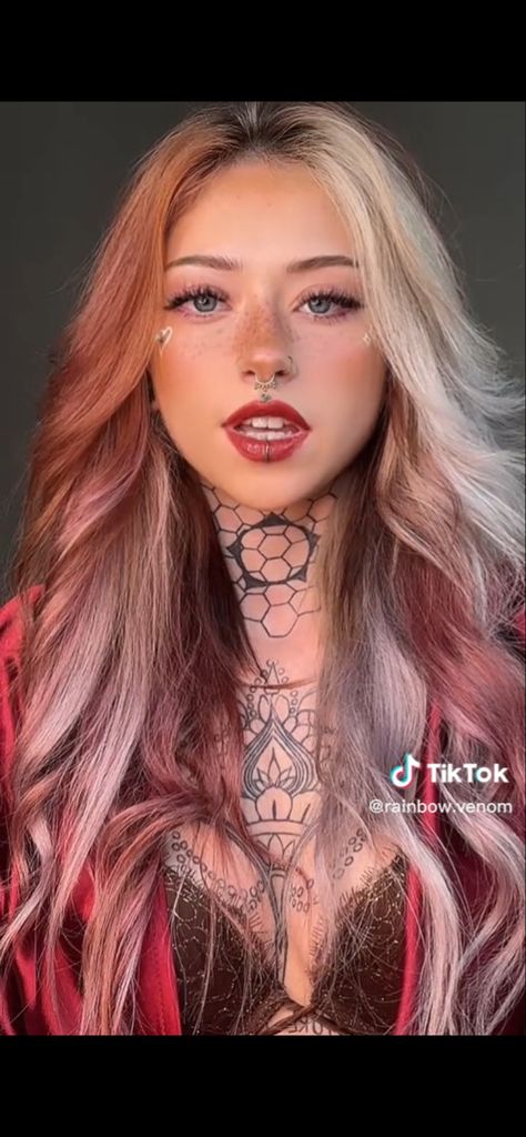 Blonde With Sleeve Tattoo, Blonde Tattoo Eyebrows, Rockstar Blonde Hair, Blonde Rockstar Hair, Tattooed Blonde Women, Red Wolf, Blonde, Tattoos, Hair Styles