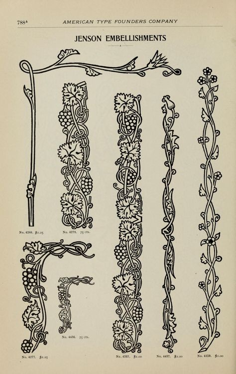 Desk book of type specimens, borders, ornaments, brass rules and cuts : catalogue of printing machinery and printers' supplies : American Type Founders Company : Free Download, Borrow, and Streaming : Internet Archive Belly Tattoo, Ornament Drawing, Page Decoration, Hand Poked Tattoo, Page Borders, Dreamcore Weirdcore, Wood Burning Patterns, Poke Tattoo, Letter Example