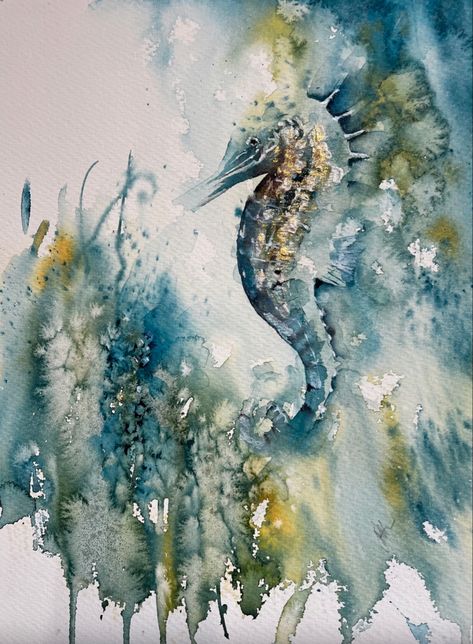 Jean Haines | WATERCOLOR | Hold On Jean Haines Watercolor, Jean Haines, Watercolor Jellyfish, Basic Watercolor, Seascapes Art, Watercolor Mermaid, Watercolor Fish, Watercolor Pictures, Watercolour Inspiration