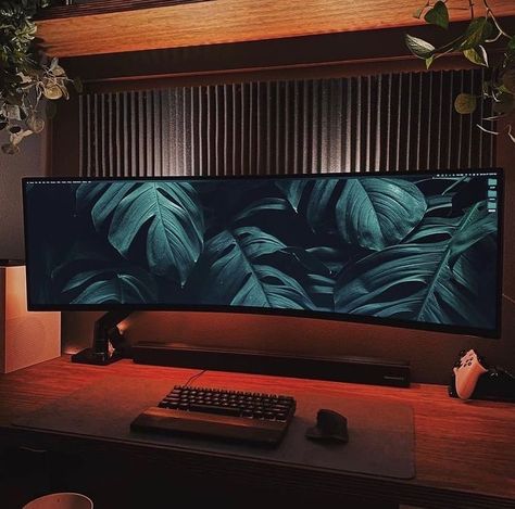 Home Office Set Up, Creative Desks, Computer Desk Setup, Modern Office Interiors, Home Studio Setup, Desktop Setup, Home Office Decoration, Gaming Room Setup, Workspace Inspiration