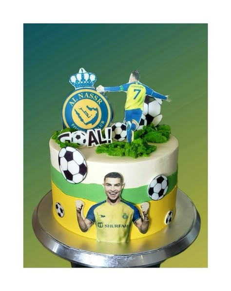 Ronaldo Theme Cake, Football Cake Design, Ronaldo Birthday, Soccer Cakes, Soccer Birthday Cakes, Sports Themed Cakes, Spiderman Cake Topper, Football Birthday Cake, Cake Designs For Kids