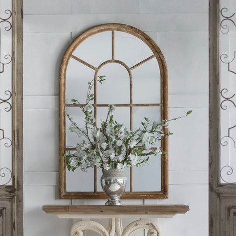 Windowpane Mirror, Accent Mirror Wall, Ivy Rose, Country Ideas, Farmhouse Mirrors, Shabby Chic Mirror, Chic Mirror, Rustic Mirrors, Cottage Charm