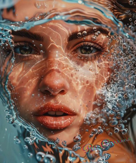 Woman Face Photography, Underwater Portrait, Mermaid Photography, Watercolor Portrait Painting, Abstract Portrait Painting, Gcse Art Sketchbook, Sea Life Art, Art Photography Portrait, Portrait Photography Women