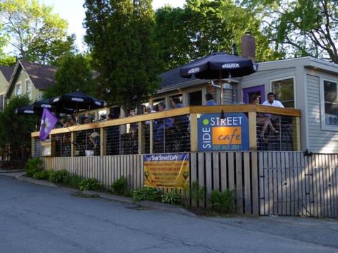 The Side Street Cafe in Bar Harbor might look like any other fun, local restaurant and bar... The Best Mac And Cheese, Fall Foliage Trips, Cafe Pictures, Maine New England, Lobster Mac And Cheese, Street Cafe, Best Mac And Cheese, Bar Harbor Maine, Mount Desert Island