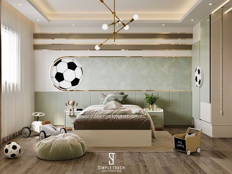 Football Kids Room, Football Theme Bedroom, Soccer Room, Football Rooms, Cozy Interior Design, Colorful Kids Room, Boy Bedroom Design, Football Theme, Kids Bedroom Inspiration