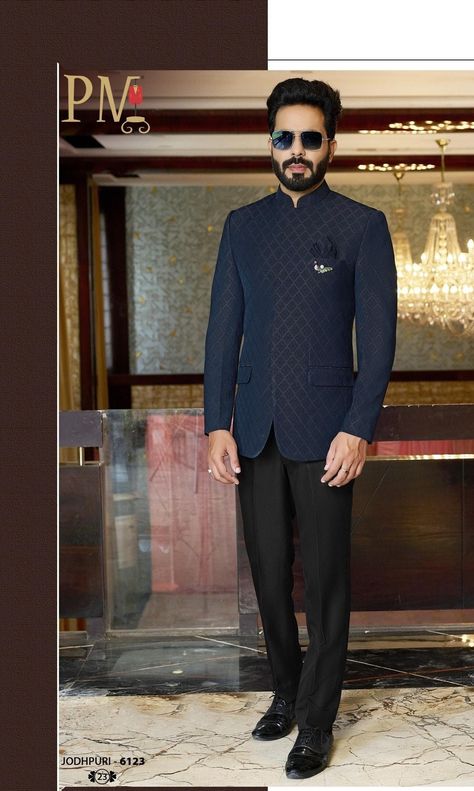 Sherwaniformen Indian Ethnic Designer Self Design Partywear Ethnic Bandhgala Jodhpuri Suit With Black Pant For Men. by Sherwaniformen on Etsy 2 Pcs Suit Men, Black Bandhgala Men, Band Gala Suit Men Indian, Band Gala Suit Men, Jodhpuri Dress For Men, Jodhpuri Suits For Men Latest, Jodhpuri Suits For Men Wedding Royal, Jodhpuri For Men, Jodhpuri Suits For Men Wedding