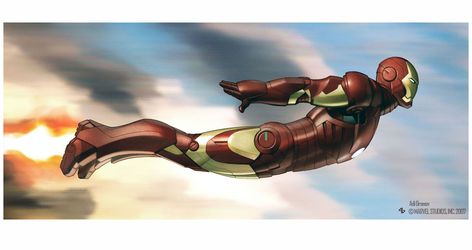 Iron Man Flying Drawing, Movie Keyframe, Ironman Flying, Sean Tattoo, Suit References, Iron Man Flying, Adi Granov, Superman Story, Fly Drawing