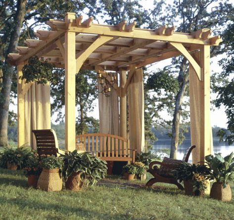 that's what I'm talking about right there - add some pavers and a small firepit off to the side Pergola Modern, Backyard Structures, Pergola Diy, Pergola Swing, Wooden Gazebo, Pergola Attached To House, Pergola Design, Backyard Diy Projects, Pergola Plans