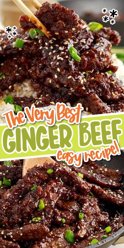 Chinese Ginger Beef Recipe, Ginger Beef Recipe Crispy, Keto Ginger Beef, Ginger Beef Stir Fry Recipes, Easy Ginger Beef Recipe, Recipes For Stir Fry Beef, Ginger Beef Sauce Recipe, Chinese Food Recipes Steak, Crispy Ginger Beef