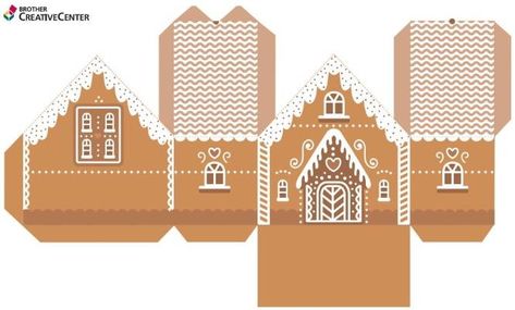 3d Gingerbread House Paper, House Packaging Design, Gingerbread House Printable Template, Gingerbread House Free Printable, Christmas Paper House, Gingerbread Printable, Paper Gingerbread House, Printable Gingerbread House, Gingerbread House Ornament