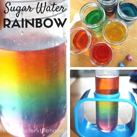 Density Activities, Water Experiments For Kids, Density Experiment, Kindergarten Architecture, Rainbow In A Jar, Vetenskapliga Experiment, Kindergarten Science Activities, Water Experiments, Science Experiments For Preschoolers