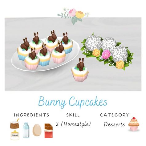 Bunny Cupcakes - Easter/Spring Treat #1! | Patreon Sims 4 Easter, Bunny Desserts, Sims 4 Kitchen, Easter Vibes, Bunny Cupcakes, Spring Treats, The Sims 4 Pc, Sims 4 Gameplay, Casas The Sims 4