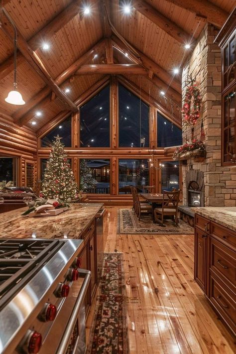 Rustic Lifestyle Aesthetic, Mountain Lake House Interior, Cabin Style Homes Interior, Dream Life House, Cabin Kitchens, Log Cabin Homes, Dream House Rooms, Barn Style House, Country House Plans