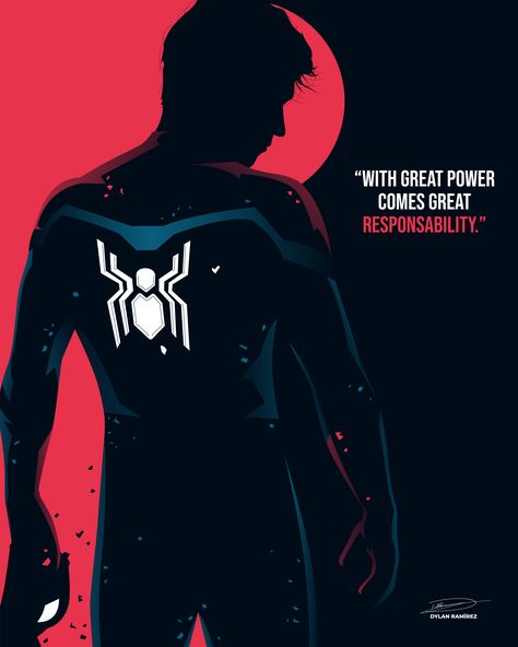 Spider Man With Great Power Comes Great Responsibility, Marvel Universe Aesthetic, With Great Power Comes Responsibility, Spiderman Poster Art, Friendly Neighborhood Spiderman, Swag Poster, Spiderman Poster, Great Power Comes Great Responsibility, Marvel Collection