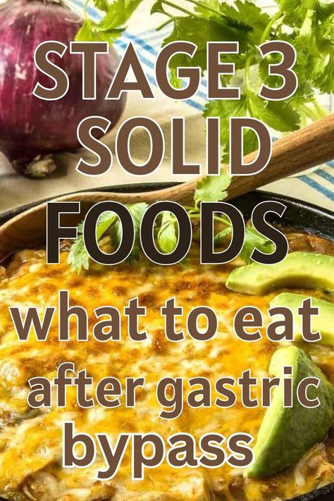 The phase 3 diet after gastric bypass usually includes solid foods and should be introduced gradually. Here's what to eat for breakfast, lunch and dinner during the stage 3 solid foods phase after gastric sleeve. Gastric Bypass Before And After Meals, Gastric Bypass Food Ideas, Post Gastric Bypass Diet, Food After Gastric Surgery, Gastric Bypass Breakfast Recipes, Bariatric Food Recipes, High Protein Gastric Bypass Recipes, Diet After Gastric Surgery, Gastric Bypass Lunch Ideas