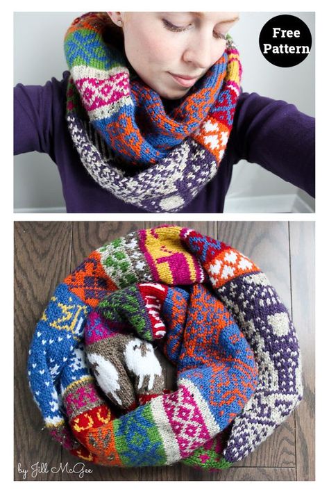 My Favourite Things Infinity Scarf Free Knitting Pattern Infinity Cowl Knitting Pattern, Fair Isle Knitting Patterns Free, Infinity Scarf Knitting Pattern, Knit Cowl Pattern Free, Balls Of Yarn, Infinity Cowl, Cowl Knitting, Infinity Scarf Pattern, Knitting Patterns Free Scarf