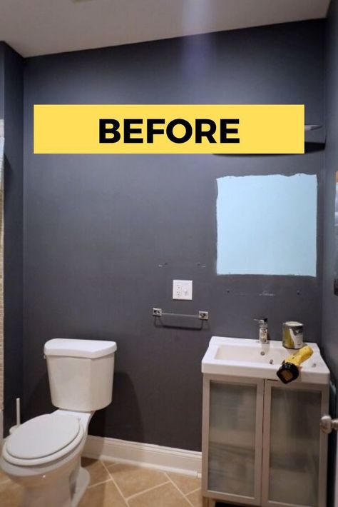 Looking for a way to makeover that boring wall behind the toilet? Check out this cheap and easy way to decorate your small guest bathroom. #diy #bathroom #wall Diy Bathroom Wall Decor, Bathroom Diy Decor, Diy Decor Easy, Diy Bathroom Wall, Easy Diy Bathroom, Behind Toilet, Bathroom Wall Decor Diy, Bathroom Accent Wall, Bathroom Accents