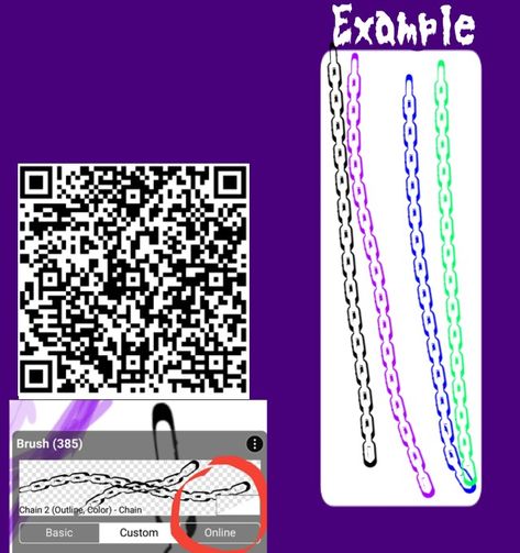 Ibspaint qr code brush chain brush transparent chain brush outline brush Chains Ibis Paint Code, Ibis Paint Brush Code Chain, Chain Ibis Paint Code, Chain Brush Ibis Paint, Outline Procreate, Brush Ibispaint, Ibispaint Brush, Ibispaint Brushes, Free Procreate Brushes