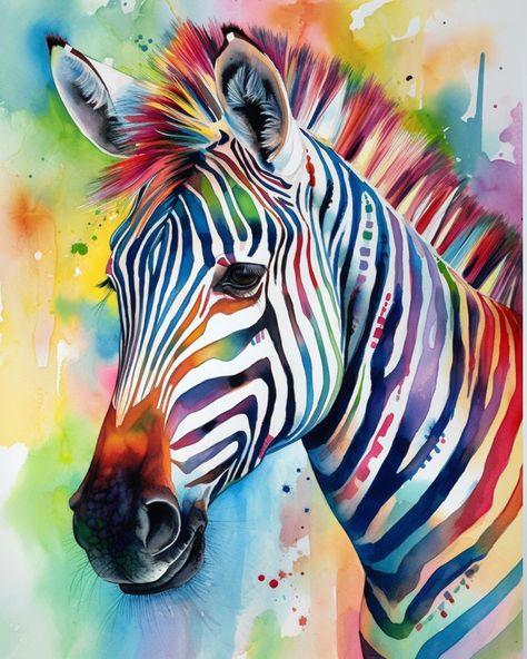 Zebra Art Project, Zebra Tattoos, Zebra Painting, Watercolor Paintings Of Animals, Zebra Art, Enjoy The Process, Diamond Paintings, Diamond Painting Kits, Arte Animal