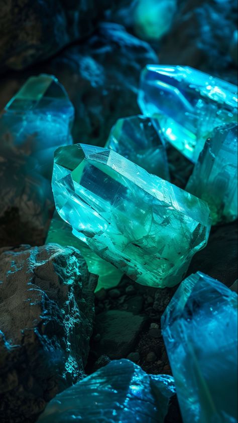 Gemstones Turquoise Magic Aesthetic, Green Crystal Wallpaper, Teal Gemstones, Gems Aesthetic, Gemstone Aesthetic, Crystal Wallpaper, Teal Crystals, Teal Aesthetic, Crystals Aesthetic