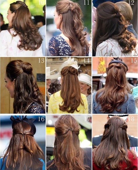 Kate Middleton Half Up Hair, Royal Hairstyles Princesses, Royal Hairstyle, Royal Hairstyles, Kate Middleton Hair, Traditional Hairstyle, Princess Catherine, Long Hair Wedding Styles, Work Hairstyles