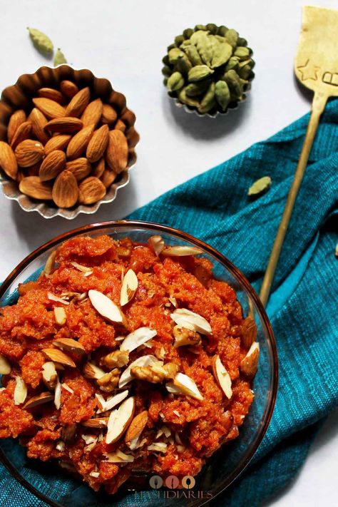 Gajar Ka Halwa | Carrot Fudge Recipe 2 Halwa Photography, Recipe Using Carrots, Gajar Ka Halwa Recipe, Halva Recipe, Winter Dessert, Indian Street Food Recipes, Recipe Indian, Winter Desserts, Indian Dessert Recipes