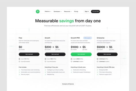 Arvydas Gečas on X: "Here's one from the archives: a pricing table exploration I did a while back for @cast_ai https://t.co/I41kfUkw8D" / X Pricing Web Design, Ux Components, Profile Web Design, Price Table, 광고 디자인, Pricing Table, Webdesign Inspiration, Webpage Design, Web Design Inspiration