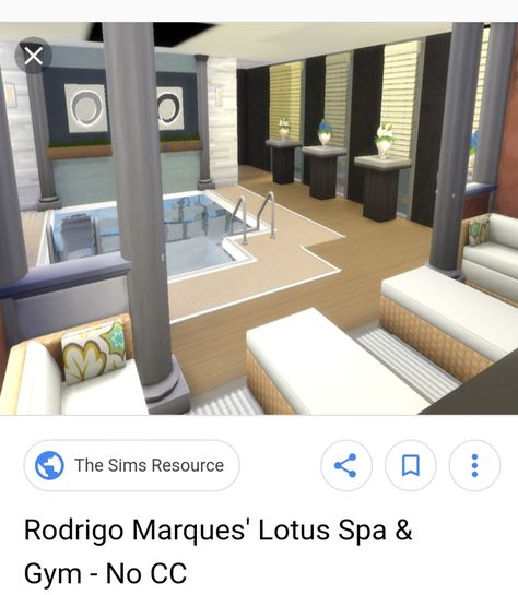 Sims 4 Spa decor Sims 4 Spa Interior, Sims Hotel Ideas, The Sims 4 Spa Ideas, Spa Ideas Bloxburg, Sims Spa Ideas, Bloxburg Spa Layout, Bloxburg Spa Room Ideas, Spa Bloxburg Ideas, Sims 4 Spa Ideas