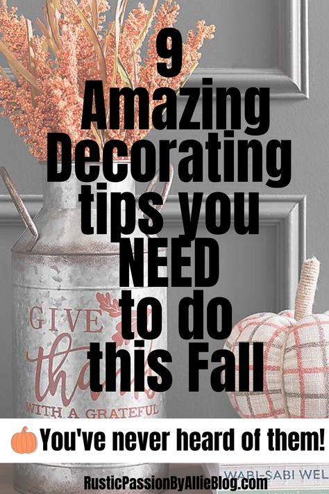 Do you love plaid decor, or autumn pumpkin fall decor? You will find the cutest farmhouse fall decor in this blog post. I'll give you 9 amazing tips you need to do when decorating this fall season. Whether you are looking to decorate your fall porch or living room wall decor you'll get tons of fall inspiration here. I'll show you how to create a cozy home using interior design and decorating. #falldecor #fall #falldiy #diydecor #diy #fallhomedecor #farmhouse #farmhousehomedecor #farmhousedecor Fall Bedroom Ideas, Create A Cozy Home, Cozy Fall Bedroom, Fall Pumpkin Crafts, Farmhouse Style Living Room, Fall Accents, Fall Living Room, Cozy Fall Decor, Fall Pillow Cover