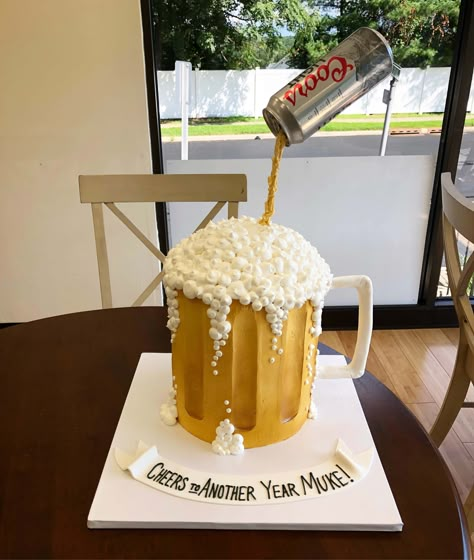 Sculpted Cakes - David's Custom Cakes Beer Shaped Cake, Beer Themed Cake, Birthday Cake Beer, Beer Bottle Cake, Roses Cupcakes, Birthday Beer Cake, Beer Mug Cake, Birthday Beer, Bottle Cake