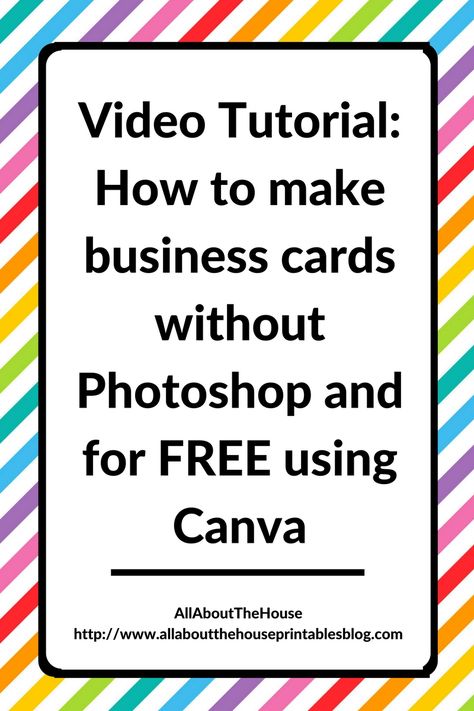 Video Tutorial How to make business cards without Photoshop and for FREE using Canva, business stationery, graphic design How To Create A Business Card, How To Make Your Own Business Cards, How To Make Business Cards, Canva Tutorial Videos, Canva Design Tricks, How To Use Canva Pro For Free, How To Create Editable Canva Templates, How To Create Video In Canva, Artist Business Cards Design