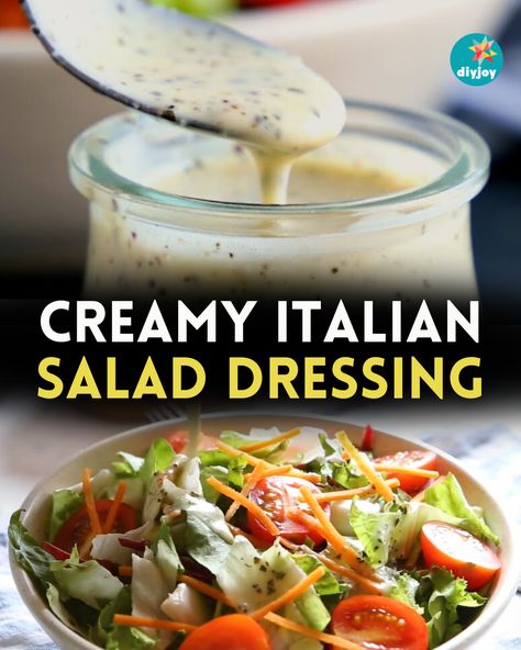 Love eating salads? Make the perfect creamy Italian dressing for your garden salad with this super easy recipe! Find the ingredients here. Cream Cheese Dressing For Salad, Good Seasons Italian Dressing Recipes, Best Salad Dressing Recipe, Salad Dressings Recipes, Creamy Italian Dressing Recipe, Easy Italian Dressing, Creamy Italian Salad Dressing, Italian Salad Dressing Recipe, Homemade Creamy Italian Dressing