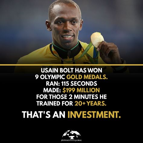 Success is a journey, not a sprint. Even if you're Usain Bolt. Usian Bolt Quotes, Usain Bolt Aesthetic, Usain Bolt Wallpapers, Usain Bolt Quotes, Usain Bolt Training, Usain Bolt, Olympic Gold Medals, Gym Motivation Quotes, African History