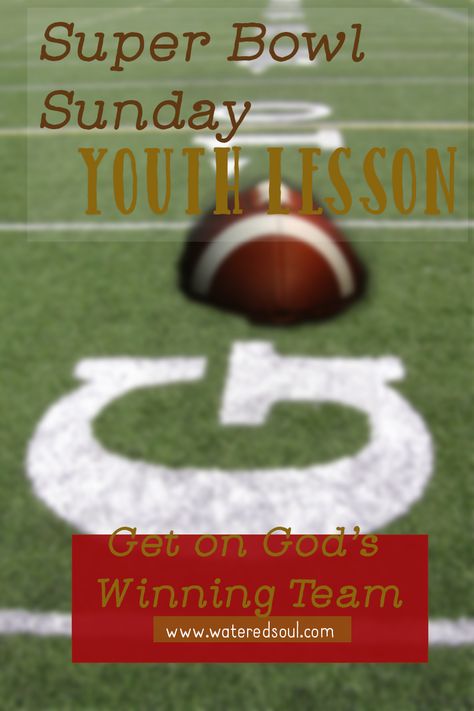 Football theme object lesson for youth Sunday School class Church Activities For Kids, Super Bowl Activities, Youth Group Lessons, Souper Bowl, Youth Lessons, Kids Church Lessons, Sunday School Games, Kids Sunday School Lessons, Youth Group Activities