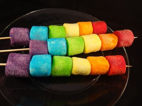 Flavored Marshmallows, Marshmallow Dip, Cute Diy Projects, Marshmallow Treats, Kids Treat, Jello Recipes, Marshmallow Pops, Rainbow Food, Yummy Dessert