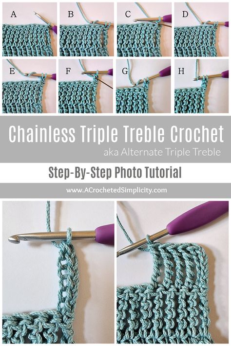 Triple Stitch Crochet, Triple Crochet Stitch Tutorial, Treble Crochet Tutorial, Crochet Hotpad, Crocheting Tips, Triple Crochet Stitch, Yarn Projects Crochet, Triple Crochet, Crochet Queen