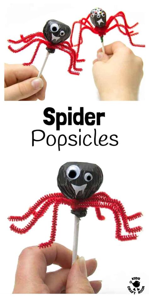 Spider Suckers, Easy Halloween Diy Crafts, Halloween Spider Craft, Pumpkin Sculpture, Spider Craft, Halloween Treats To Make, Halloween School Treats, Fun Halloween Games, Fun Halloween Treats