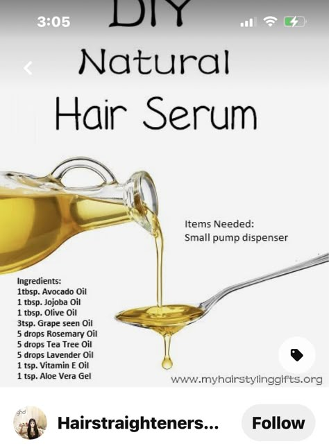 Oils For Your Hair, Homemade Hair Growth, Diy Hair Serum, Hair Growth Recipes, Hair Growth Oil Recipe, Hair Health Tips, Homemade Hair Oil, Diy Hair Products, Essential Oil Hair