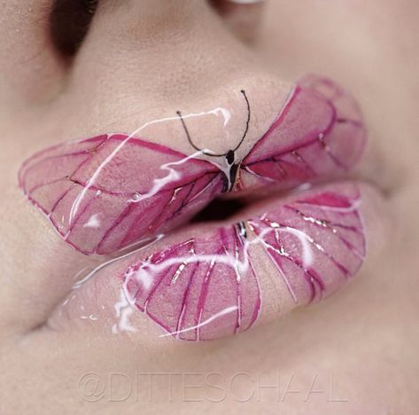 butterfly, lips, makeup, pink, immaculate Butterfly Lips, Using Concealer, Butterfly Makeup, Popsugar Beauty, Makeup Tattoos, Born This Way, Lip Art, Beauty Packaging, Makeup Geek