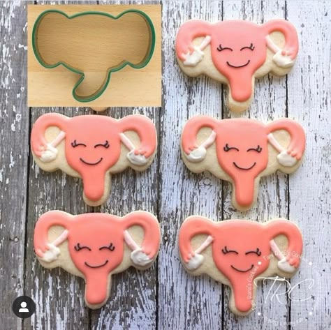 Uterus Party, Girly Cookies, Period Party, Crafts 2023, Decorate Cookies, Sperm Donor, Medical School Graduation, To My Soulmate, Cookies Royal Icing