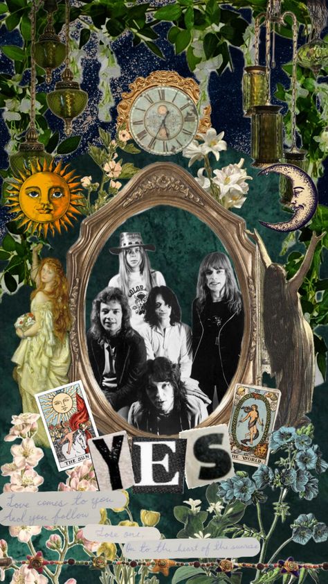 Yes for the prog rock girlies~ #yesband #progrock #music #vintage #70smusic Collage, Band, Music