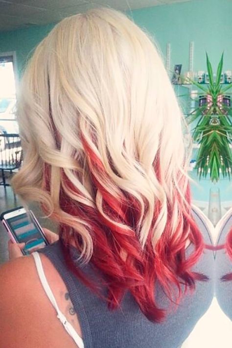 Gorgeous Red Ombre Hair Styles You Know You Want To Try ★ See more: http://lovehairstyles.com/red-ombre-hair-styles/ Red And Blonde Hair, Red Hair Tips, Fairytale Hair, Red And Blonde, Red Hair With Blonde Highlights, Red Ombre Hair, Red Blonde Hair, Peekaboo Hair, Ombre Hair Blonde